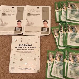 Dermal & Vitamasques Eye and Face Mask Lot - White & Green